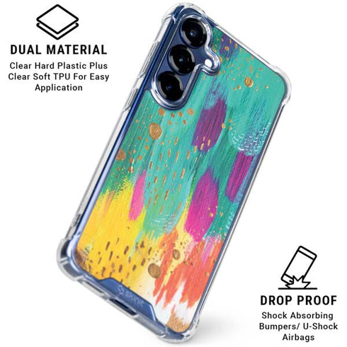 Turquoise Brush Stroke by Etta Vee Galaxy S25 Clear Case
